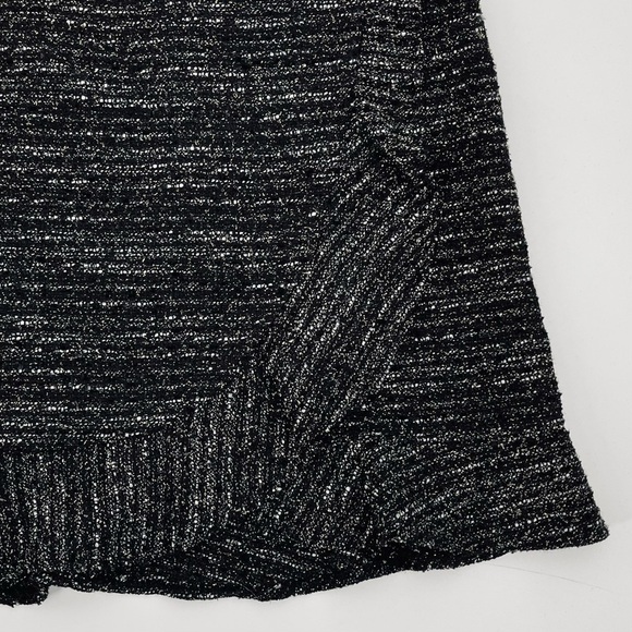 NWT Nanette Lepore Metallic Tweed Ruffle Faux Wrap Mini Skirt - Picture 3 of 10